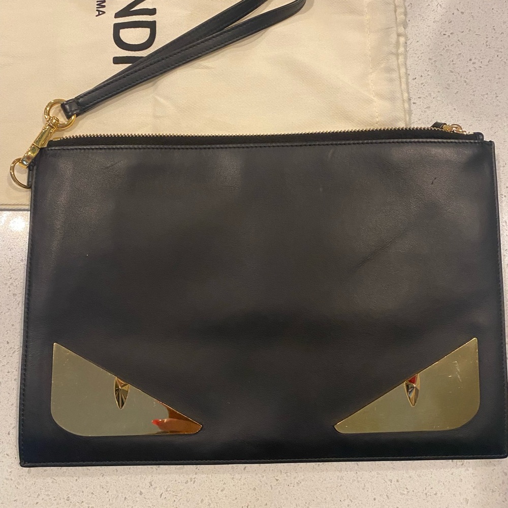 Authentic  Fendi monster clutch